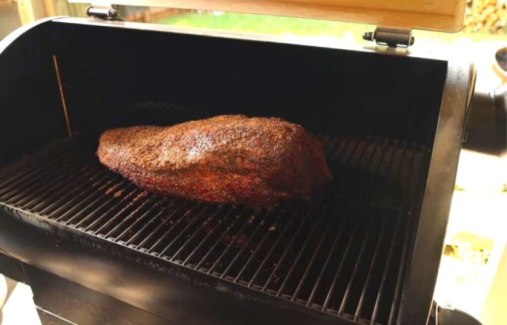 Cooking brisket on a pellet grill