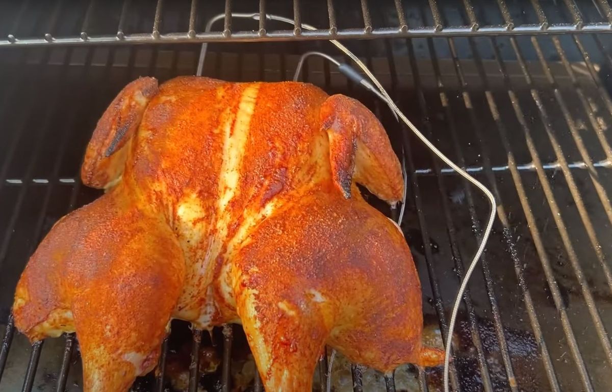 spatchcock chicken on Z Grills