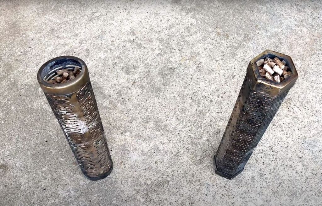Smoke tubes filled with pellets