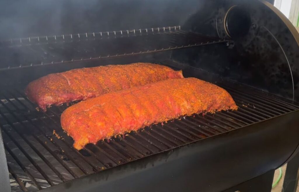 Grilling ribs with direct heat