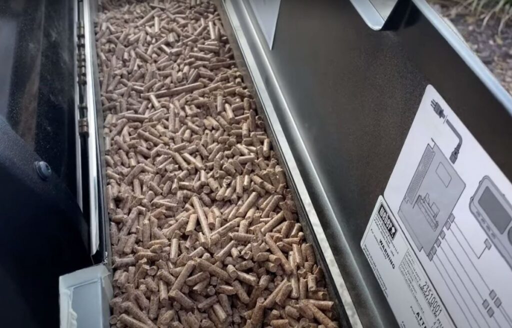 Wood pellets as fuel source in Pit Boss