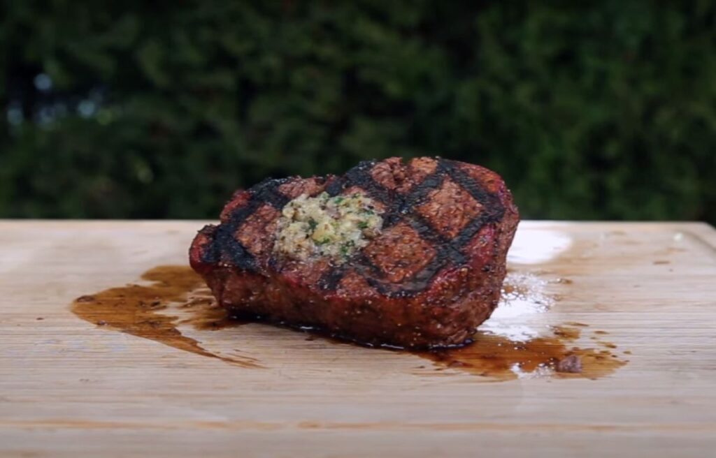 Perfectly cooked tenderloin steak